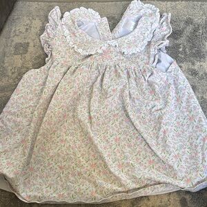 Cecil and Lou Floral Kids Top with M monogram